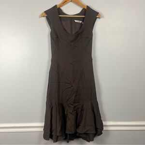 Y2k NEW Zac Posen For Target Capsleeve wool blend brown dress size 6